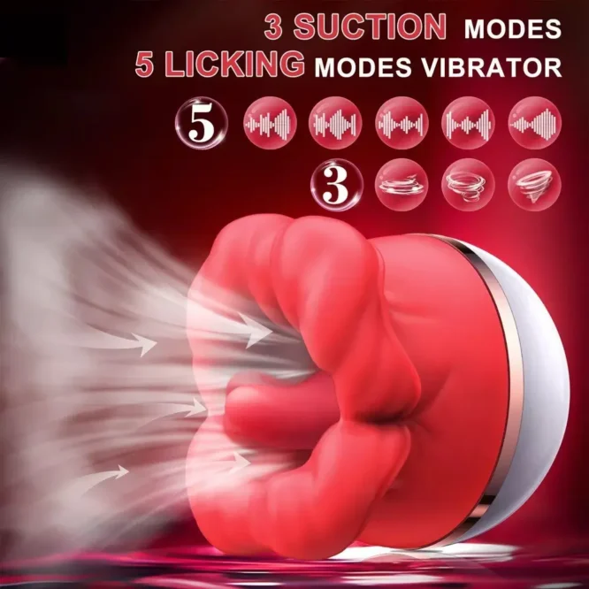 Female Sex Toy Realistic Big Mouth And Soft Tongue Flapping Licking Sucking Function Clitoral Stimulator Vibrator For Women