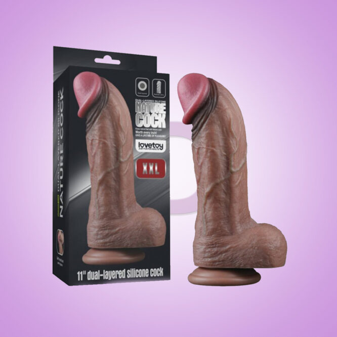 11 Inches Giant Thick XXL Dual Density Silicone Realistic Dildo with Hyper Realistic Veins